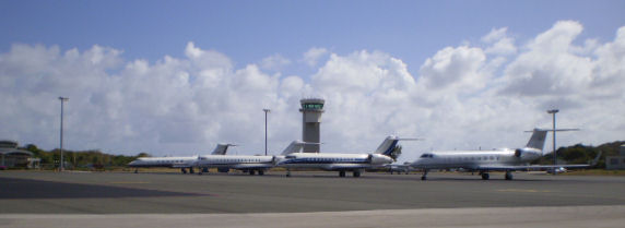 array of private jets at the Terrance B. Lettsome aiport